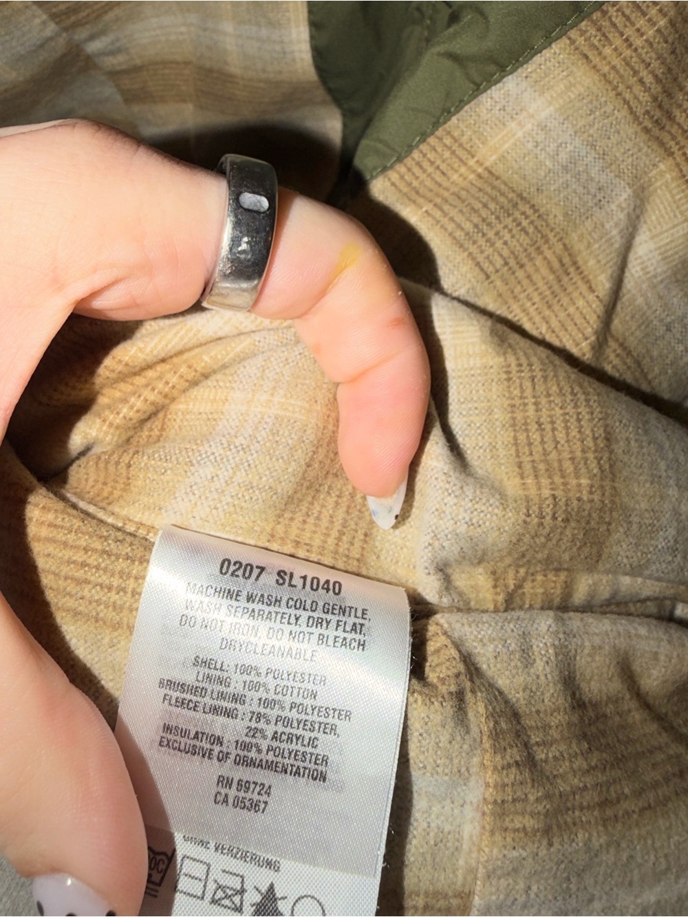 Columbia Olive Green Quilted Flannel-Lined Vest - Picture 4 of 4
